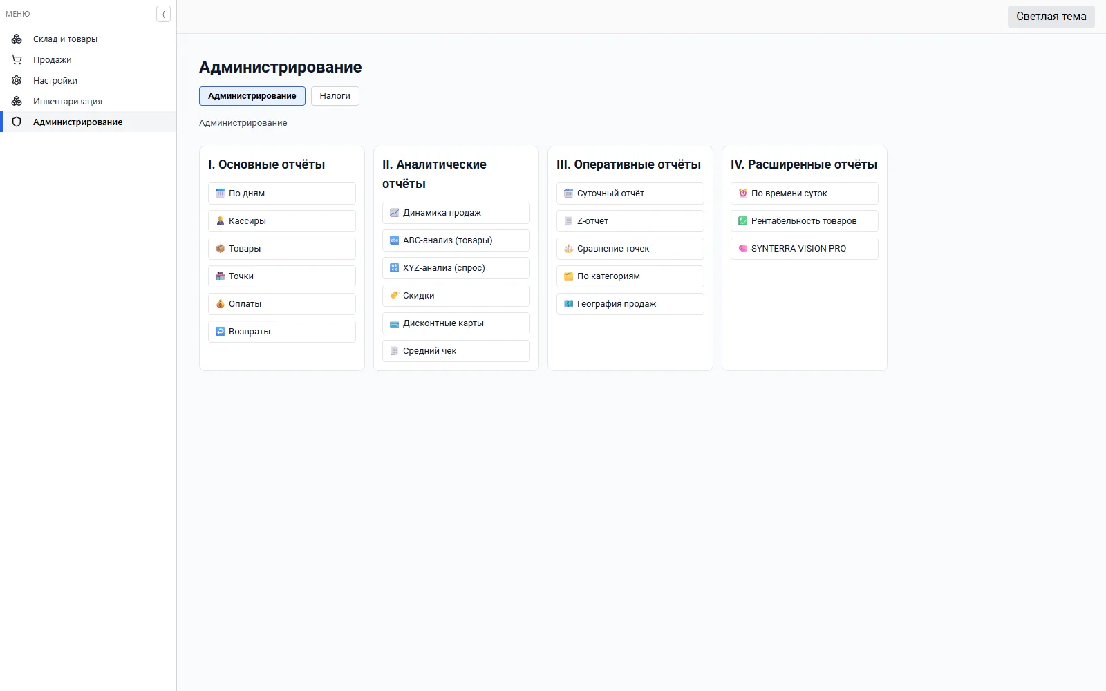 SYNTERRA-дегі наубайхана үшін басқару есептері