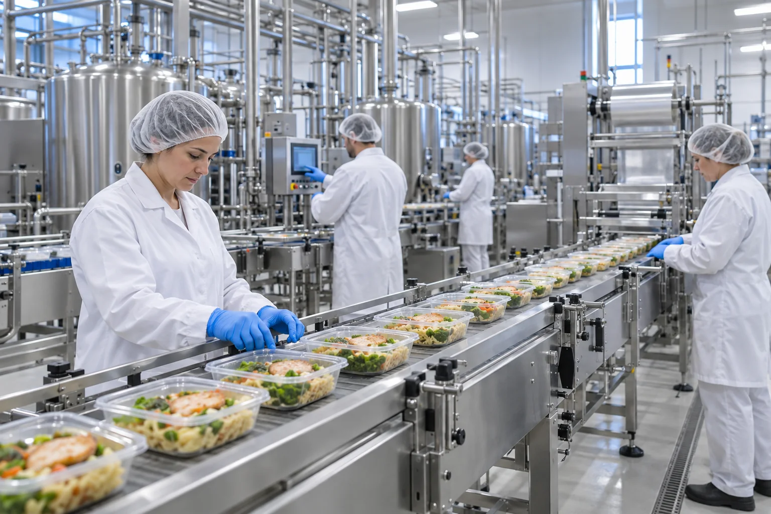 Modern industrial food production line